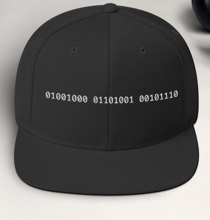 Binary “Hi.” Hat | Binary Greeting Snapback