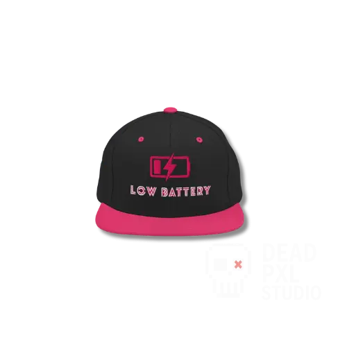 Low Battery Hat | Pixel Battery Icon Cap for Developers & Gamers Dead Pixel Studio