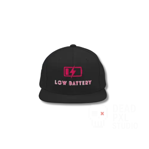 Low Battery Hat | Pixel Battery Icon Cap for Developers & Gamers Dead Pixel Studio