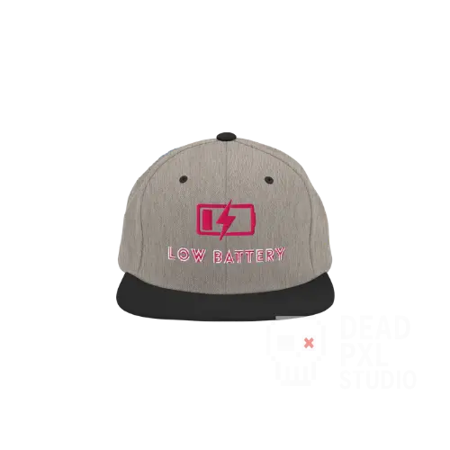 Low Battery Hat | Pixel Battery Icon Cap for Developers & Gamers Dead Pixel Studio